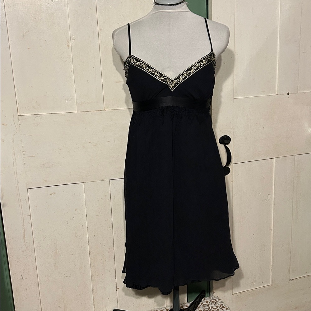 Ex Cond Banana Republic 100% Silk Dress High Waist  Prom Party Wedding Guest